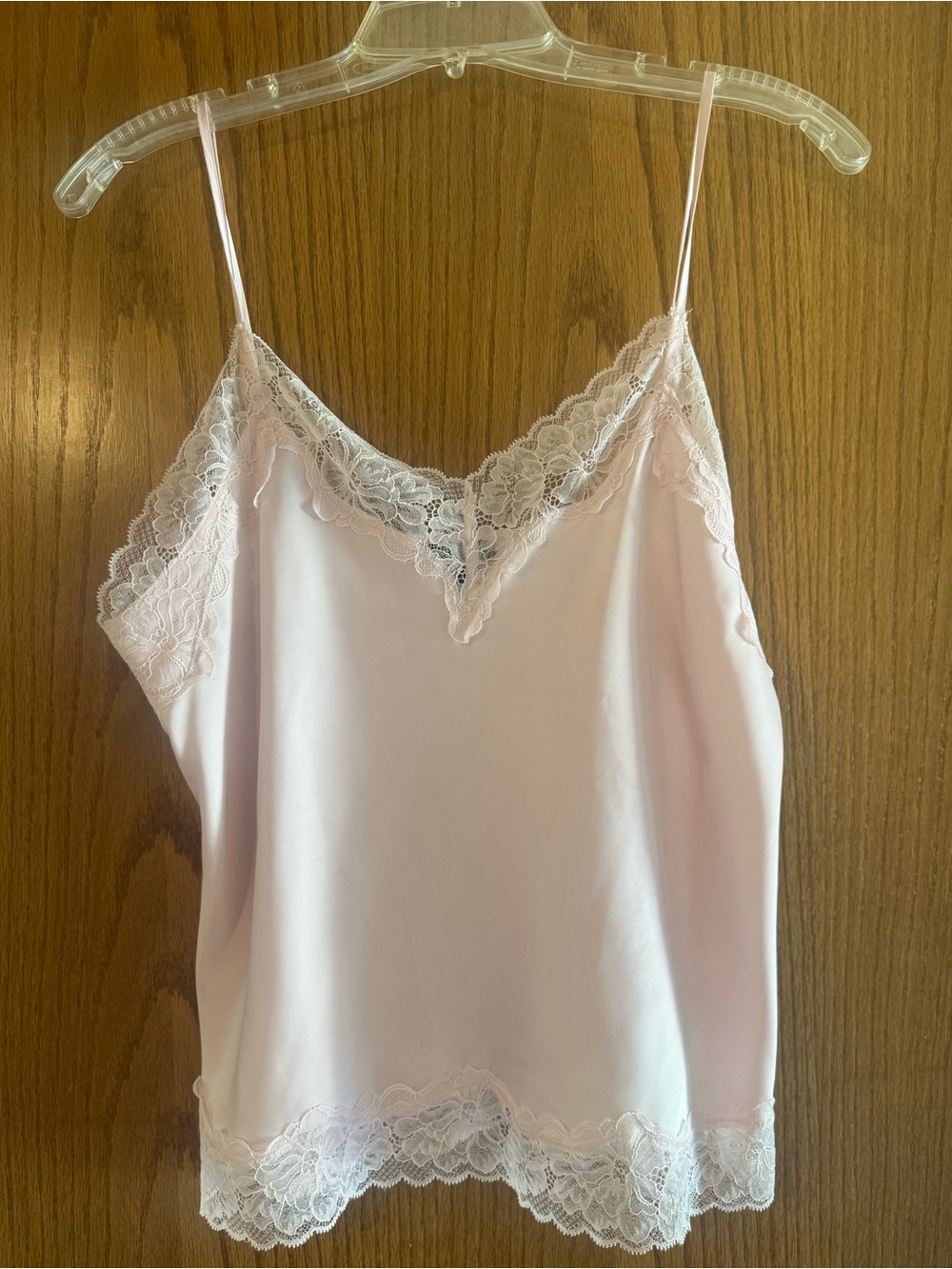 Express Women's Lace-Trim Satin Cami - Light Pink